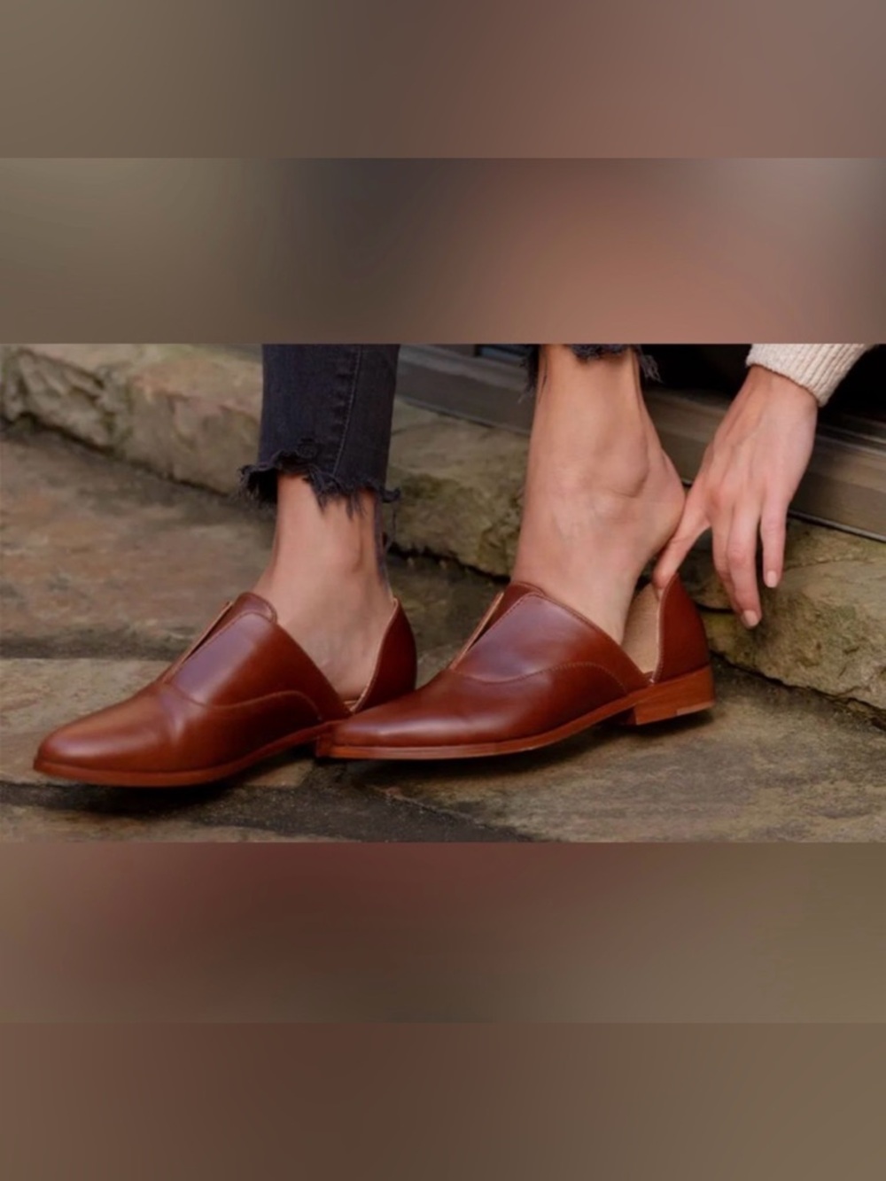 Nisolo x Anthropologie
EMMA D'Orsay Oxford Brandy
Leather  7.5 (shoe 19)